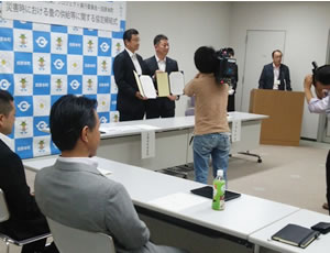 奈良県田原本町との防災協定を締結。